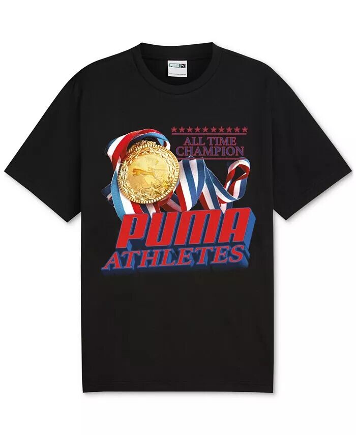 

Мужская футболка с короткими рукавами и рисунком Medal Puma, черный