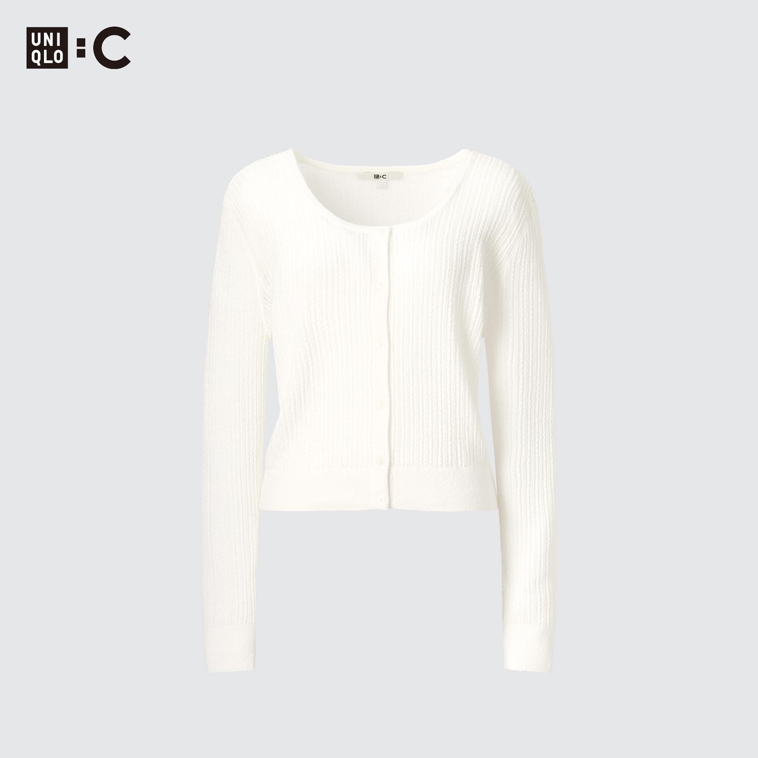 

Кардиган Uniqlo женский с круглым вырезом, молочный