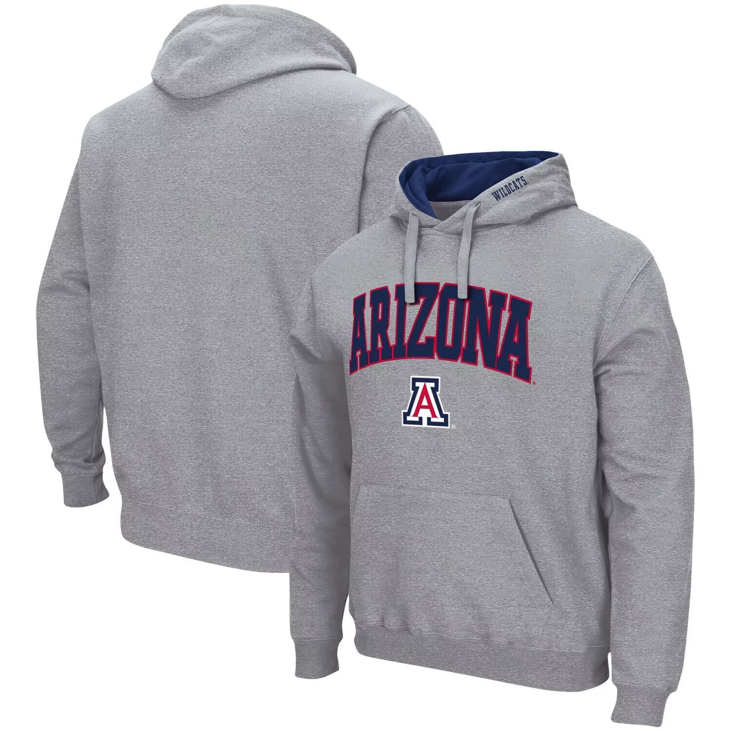 

Мужской серый пуловер с капюшоном Arizona Wildcats Arch & Logo 3.0 Colosseum