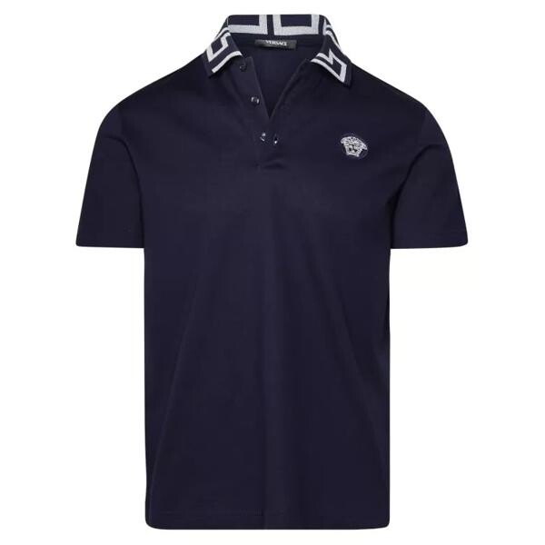

Футболка medusa pop polo shirt in cotton Versace, синий