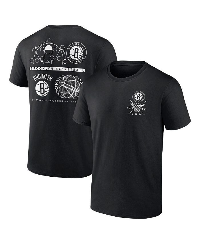 

Мужская черная брендовая футболка Brooklyn Nets Court Street Collective Fanatics, черный