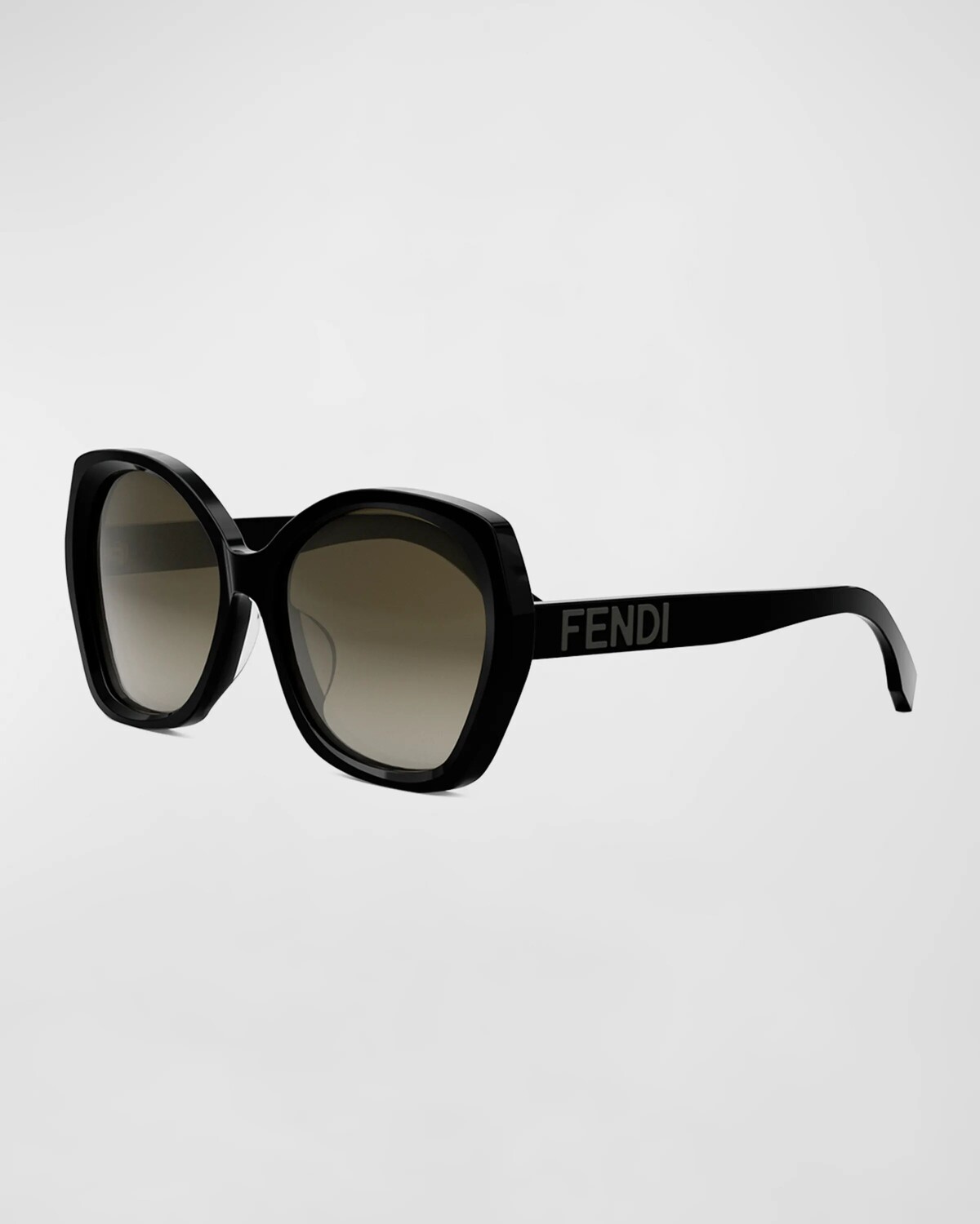 

Солнцезащитные очки из ацетата с надписью Butterfly, черные Fendi, цвет Shiny Black Gradient Brown