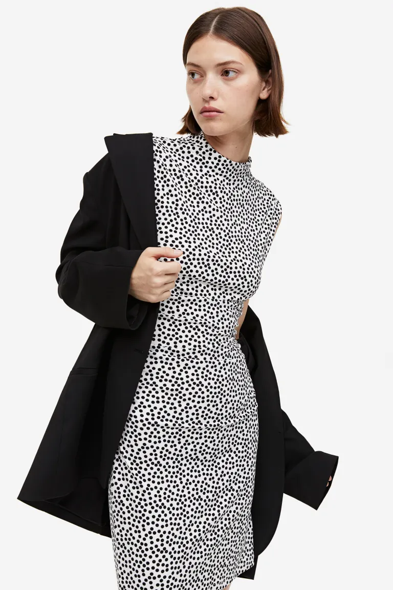 

Облегающее платье с драпировкой H&M, белый