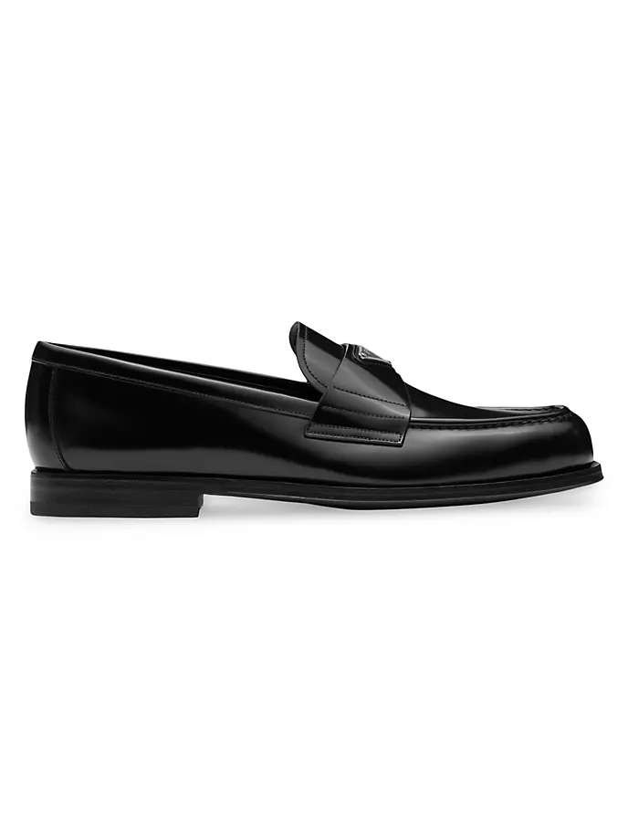 

Мокасины из матовой кожи Prada, черный
