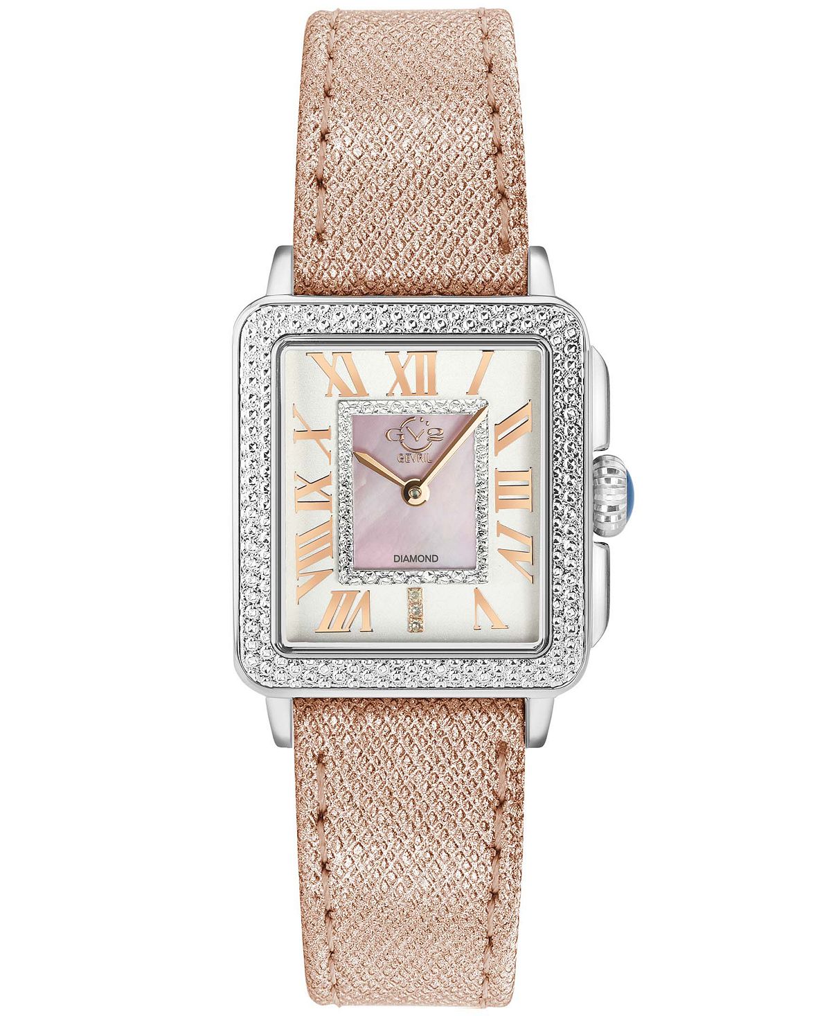 цена Женские часы Padova со швейцарскими кварцевыми розовыми кожаными часами 30 мм GV2 by Gevril, розовый