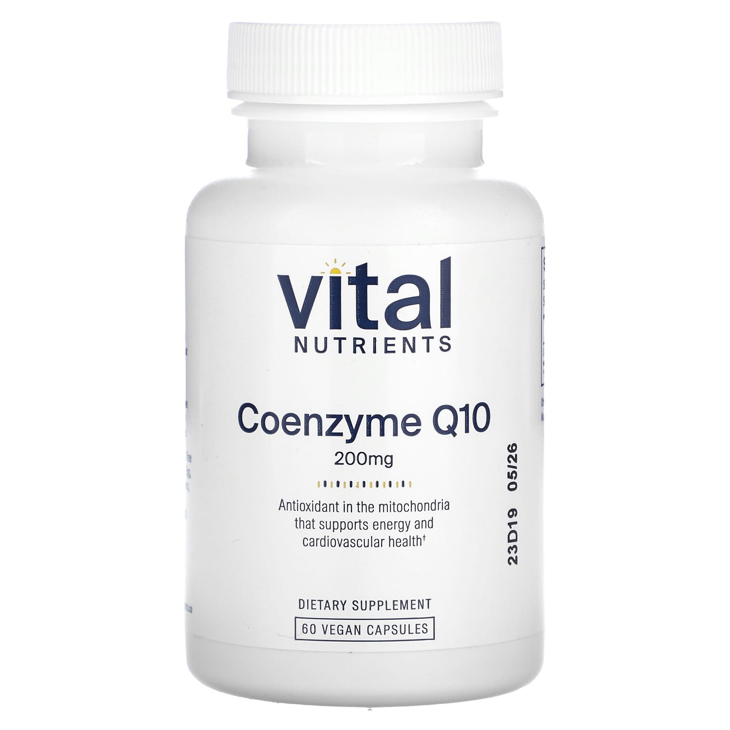 

Коэнзим Q10, 200 мг, 60 веганских капсул, Vital Nutrients
