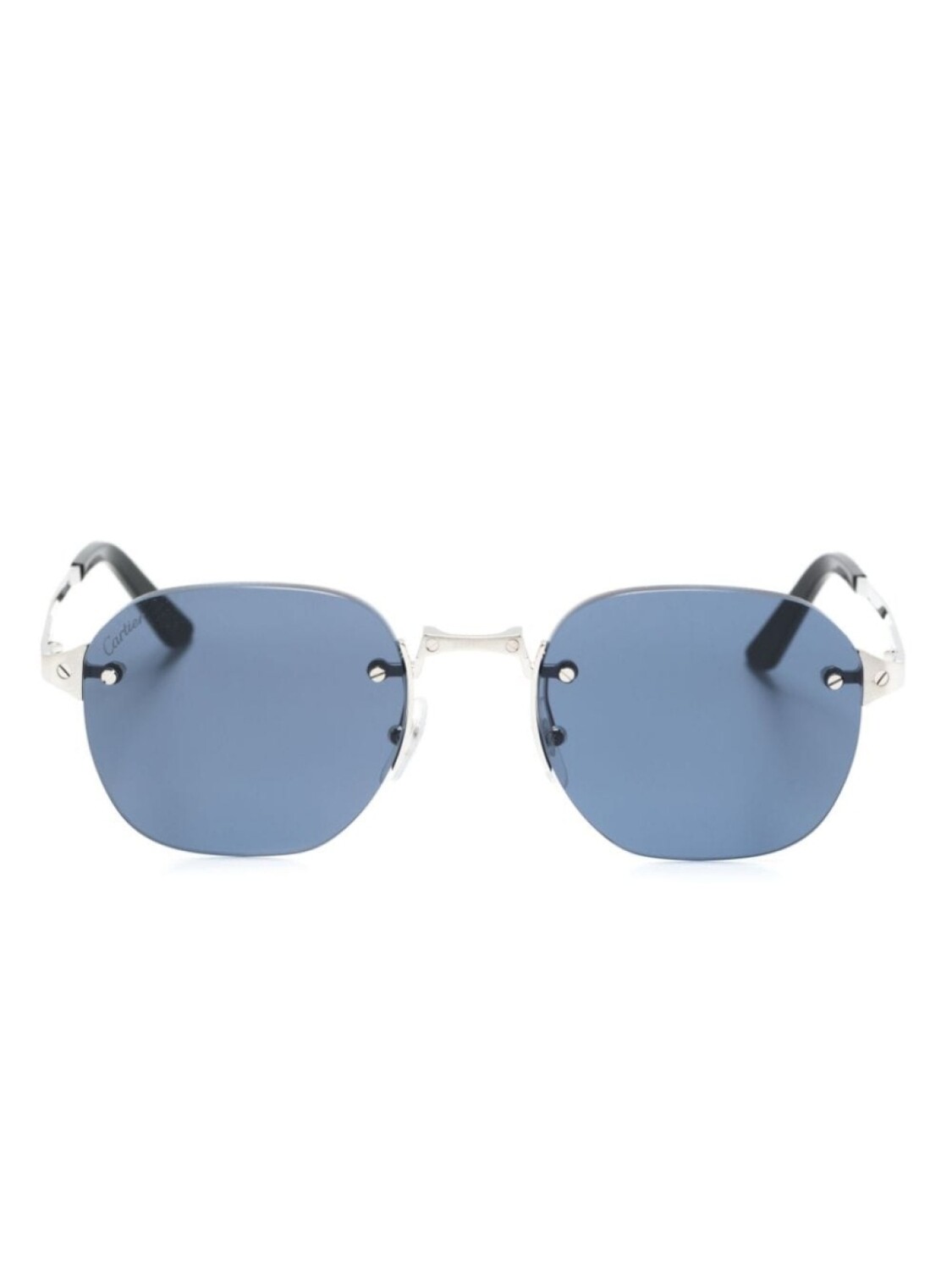 

Cartier Eyewear солнцезащитные очки в безободковой оправе, синий