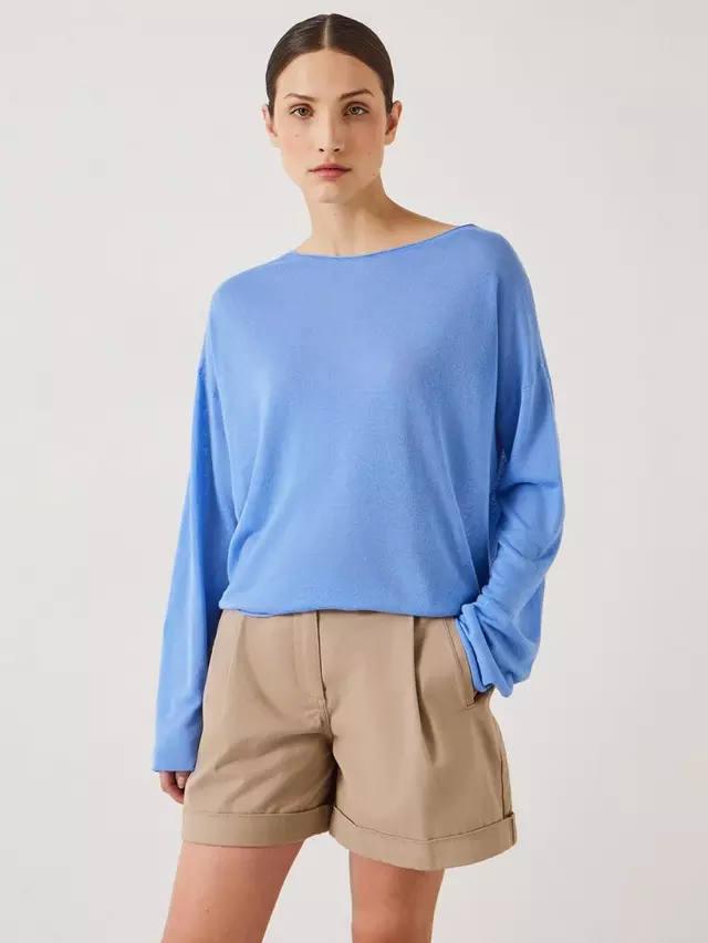 

Топ HUSH Aarani Open Neck Linen Blend, цвет periwinkle/blue