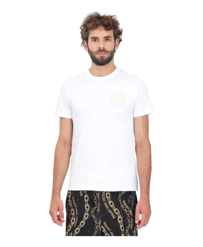 

Футболка с короткими рукавами и логотипом Versace Jeans Couture, белый