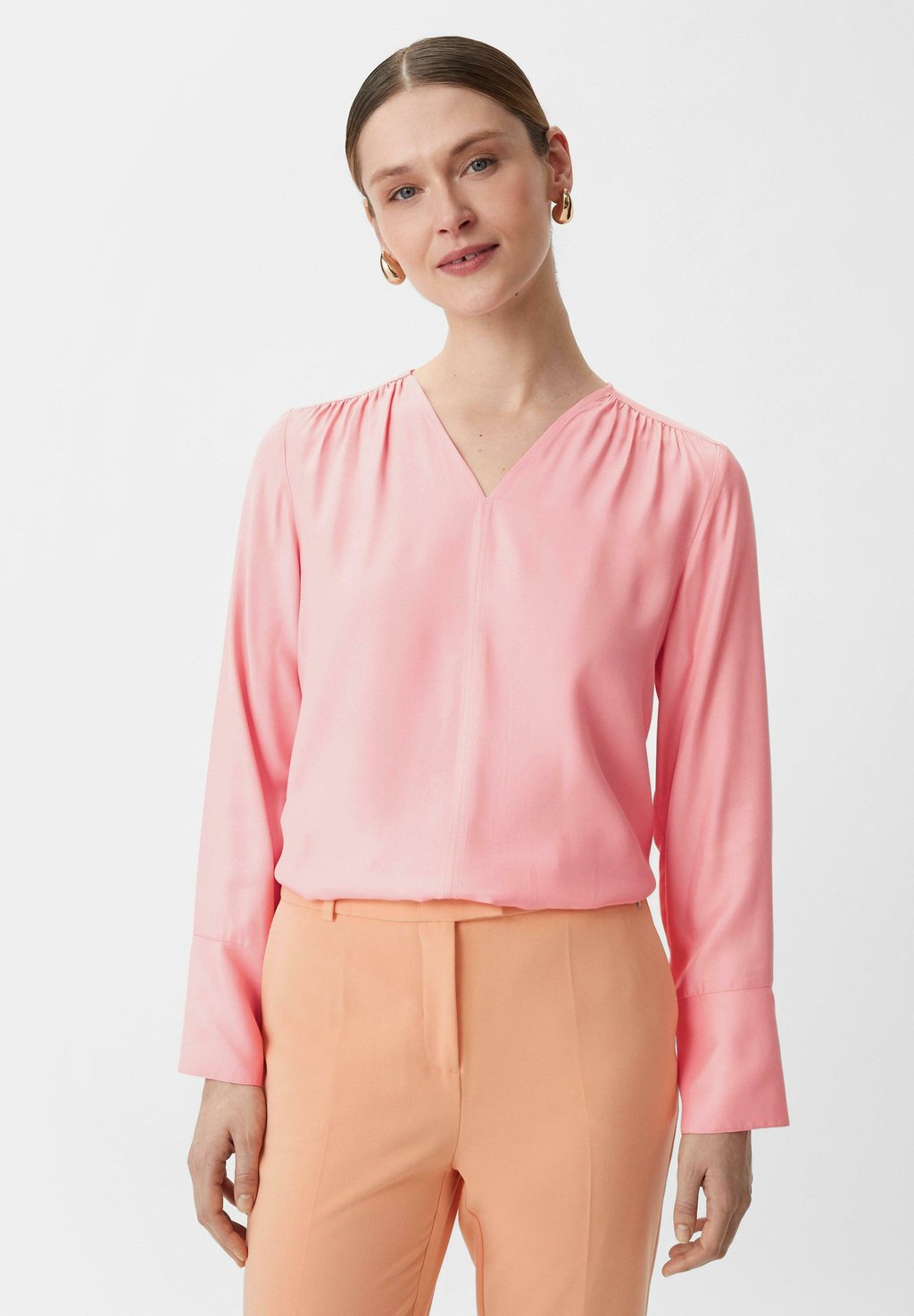 Блузка MIT V-AUSSCHNITT comma, цвет rosa