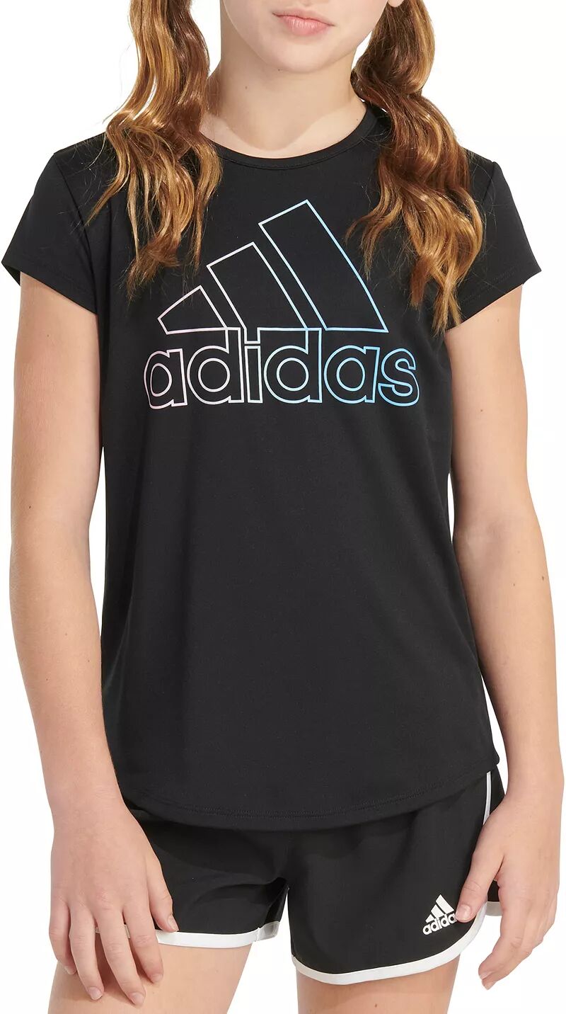 Футболка Adidas Essential из полиэстера для девочек, мультиколор футболка replenishment rainbow из фольги для девочек adidas белый