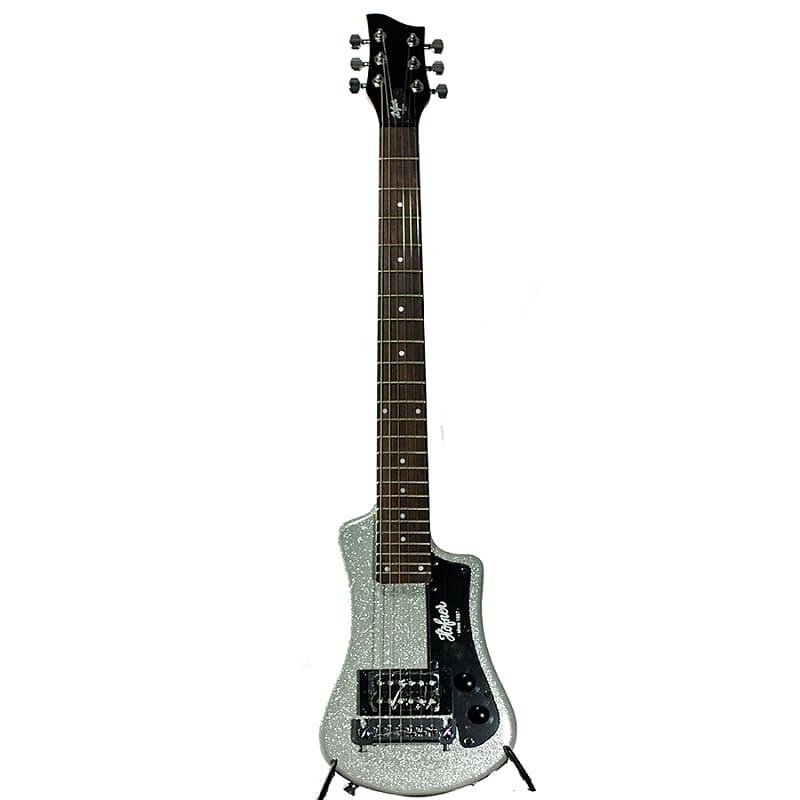 Электрогитара Hofner Shorty Limited Travel Guitar w/ Gigbag - Metallic Silver цена и фото