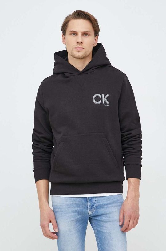 Хлопковая толстовка Calvin Klein, черный худи calvin klein core logo чёрный