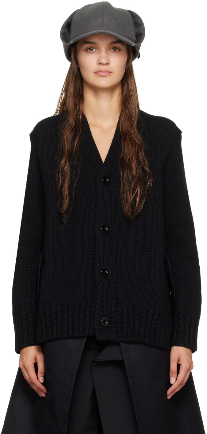 

Черный многослойный кардиган sacai