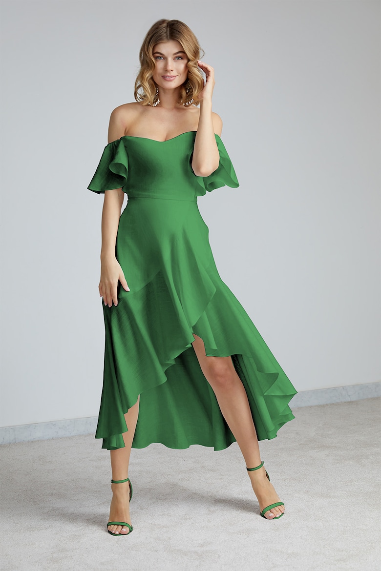 Платье с открытым плечом Alina Cernatescu, зеленый