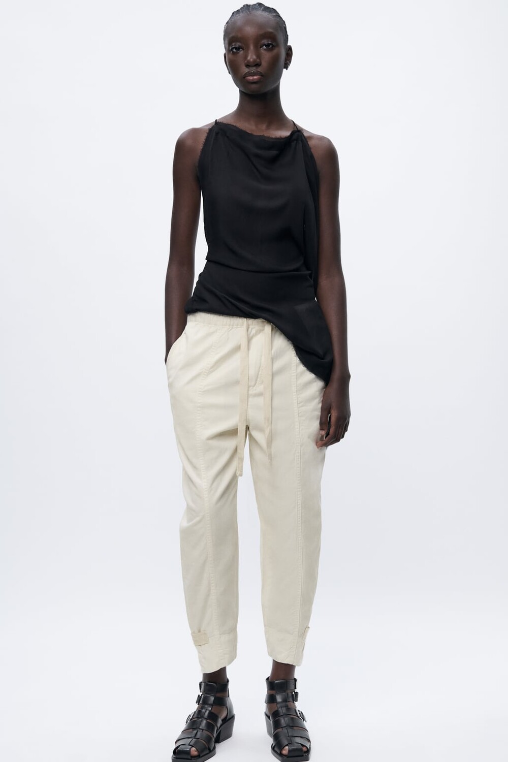 

Брюки облегающего кроя ZARA, экру