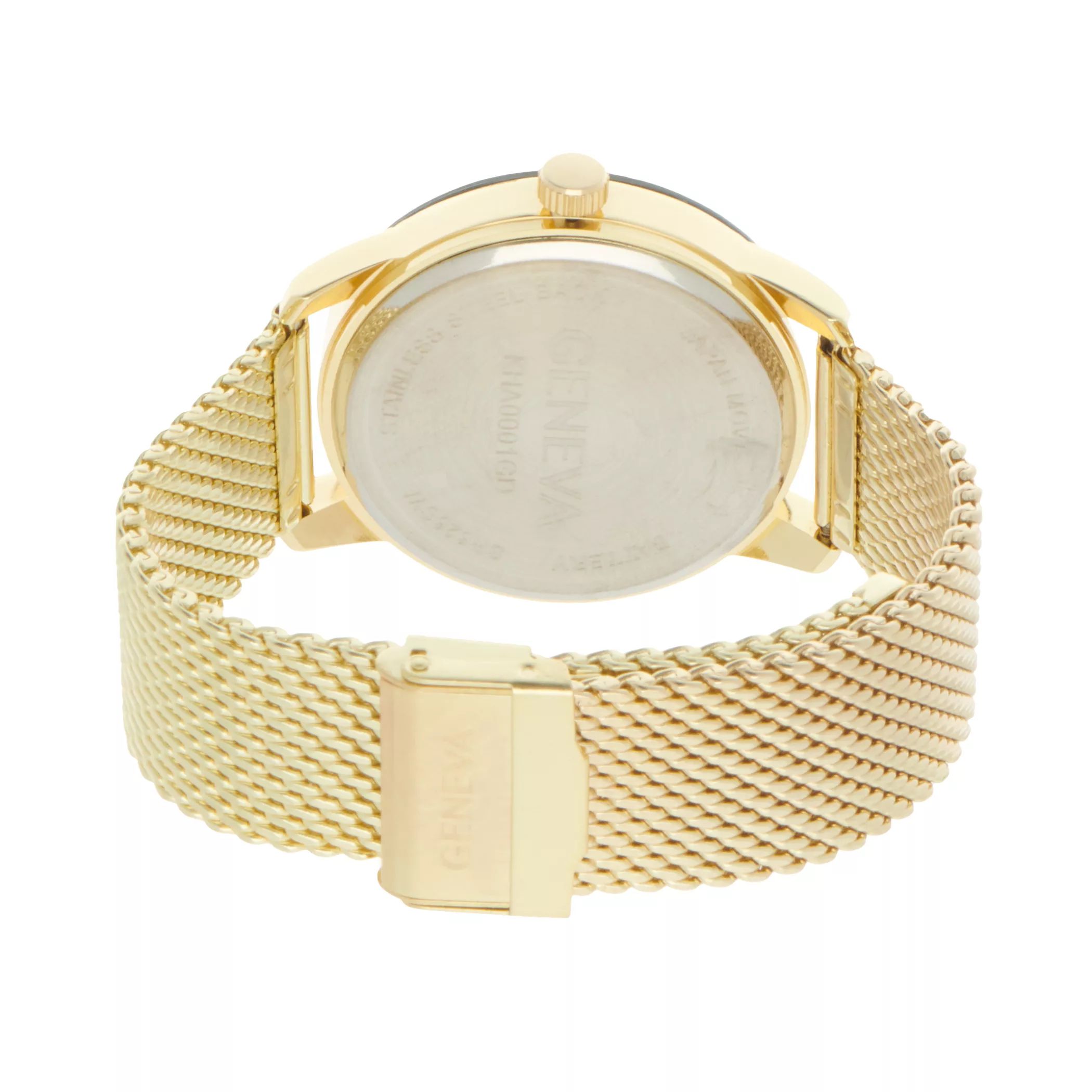 Мужские часы Diamond Accent с сеткой золотистого цвета - KHA0001GD Geneva цена и фото