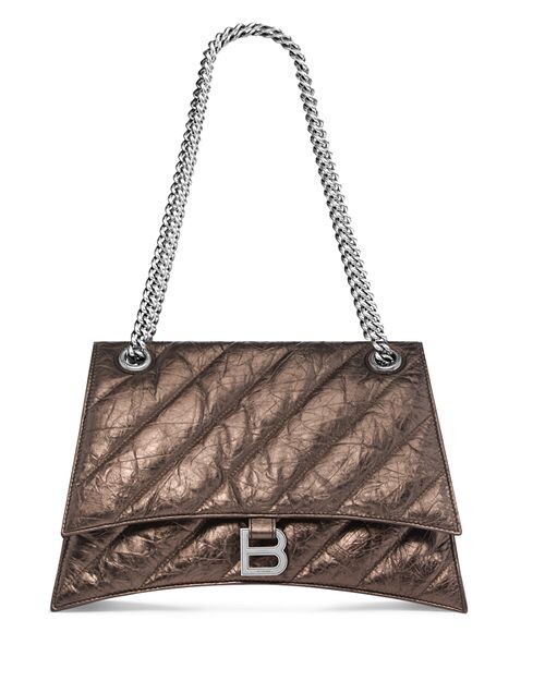 

Стеганая сумка через плечо Crush среднего размера с цепочкой Balenciaga, цвет Brown