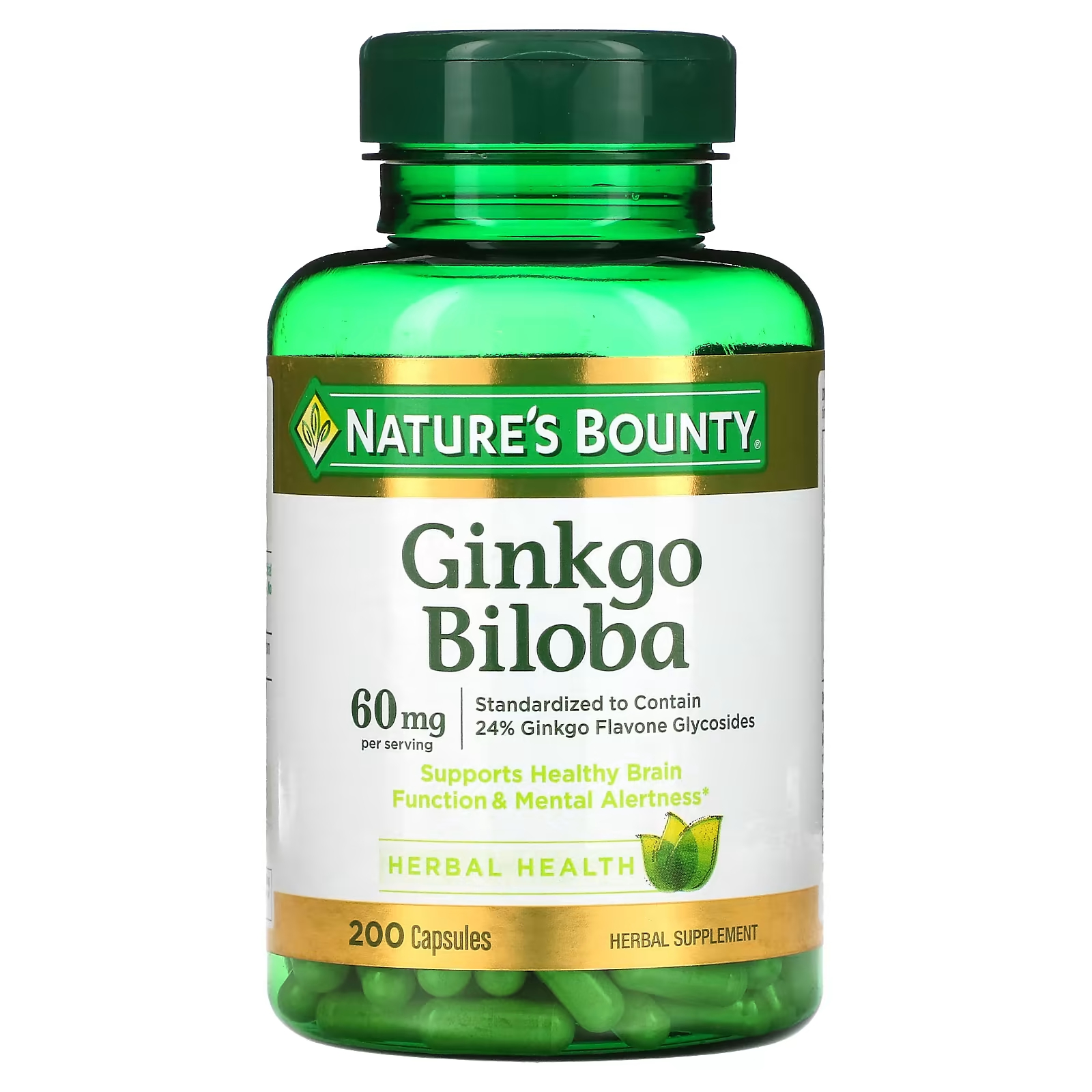 Гинкго Билоба Nature's Bounty 60 мг, 200 капсул цена и фото