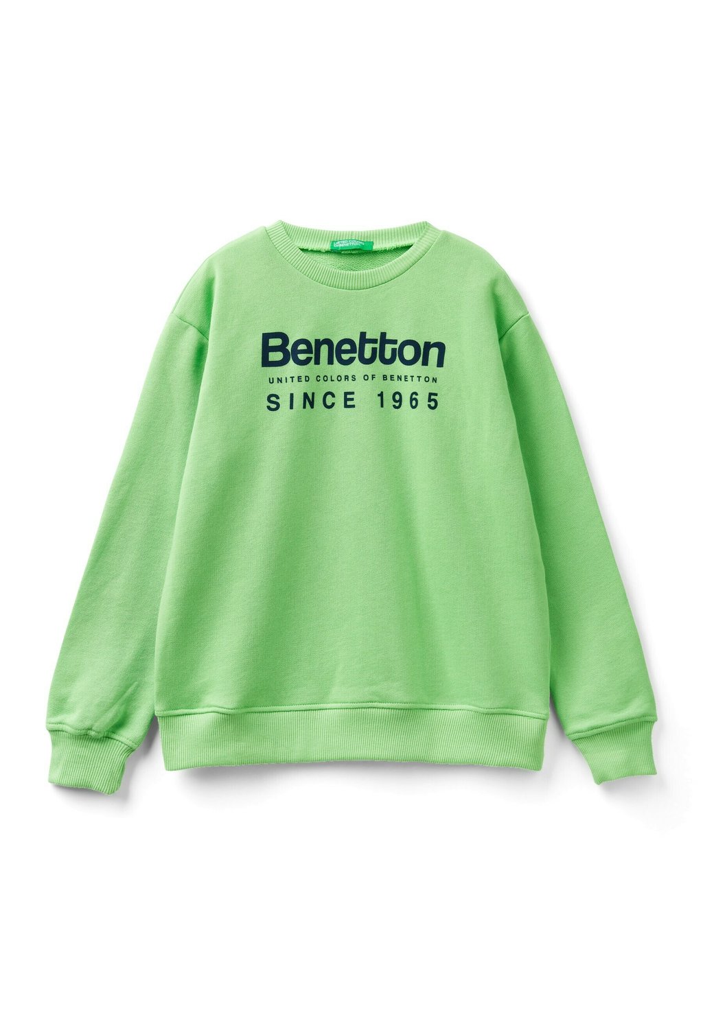 Толстовка WITH LOGO PRINT United Colors of Benetton, неоновый зеленый