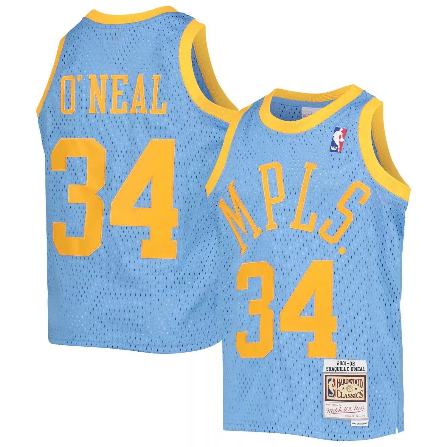 

Молодежная майка Mitchell & Ness Shaquille O'Neal Powder Blue Los Angeles Lakers 2001-02 Hardwood Classics Swingman Джерси Unbranded