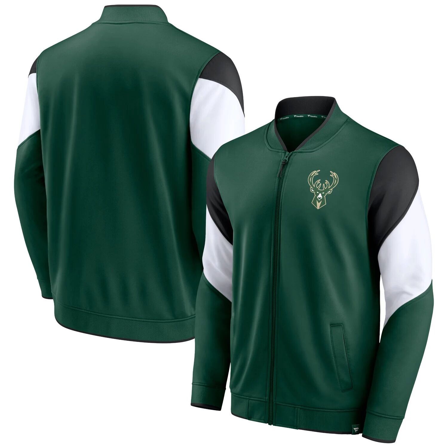 

Мужская фирменная зеленая куртка Hunter Milwaukee Bucks League с молнией во всю длину Fanatics, Зеленый