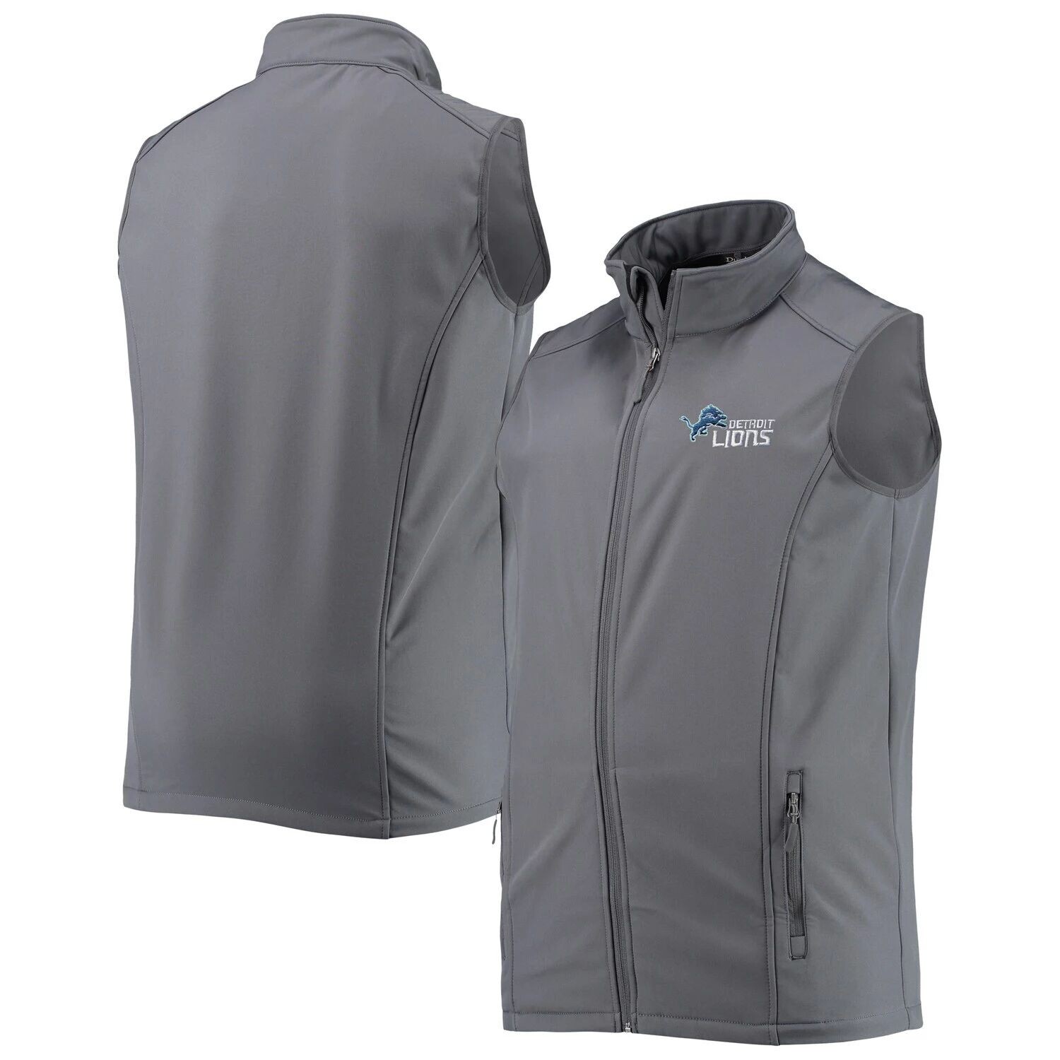 

Мужской жилет Dunbrooke Graphite Detroit Lions Big & Tall Archer Softshell с молнией во всю длину