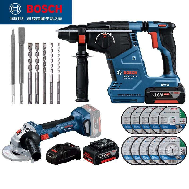 Bosch перезаряжаемая электрическая ударная дрель с литиевой батареей, бесщеточная умная электрическая дрель, многофункциональная GBH187-LI, профессиональная бытовая дрель