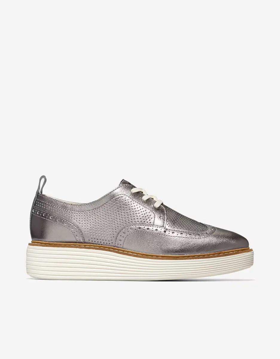 

Женские туфли на шнуровке из перфорированной кожи и на платформе Cole Haan
