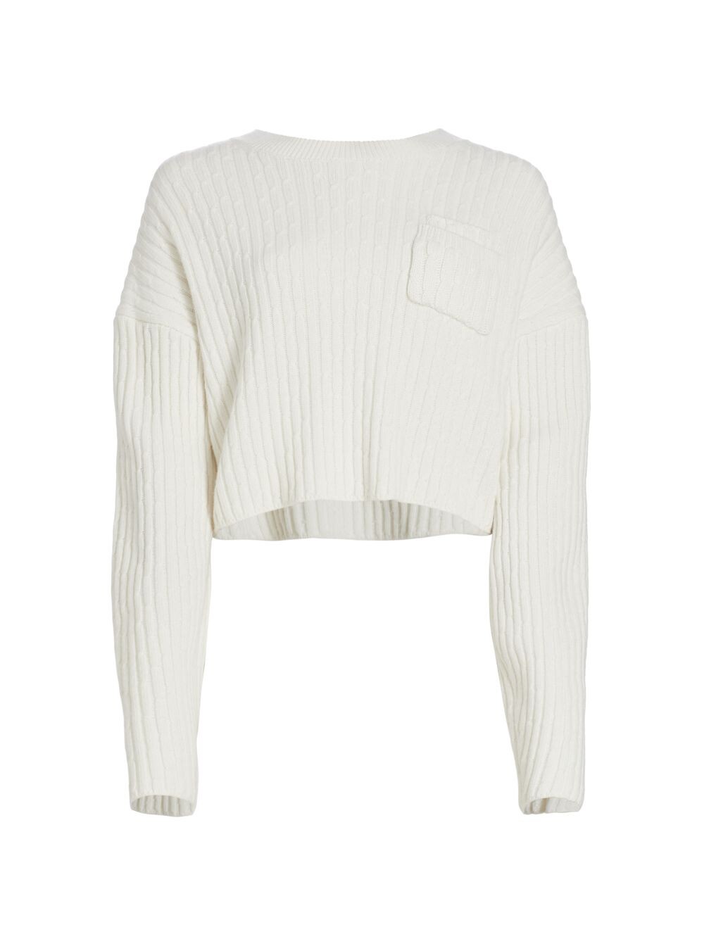 

Укороченный свитер Caria с косой вязкой Helmut Lang, белый