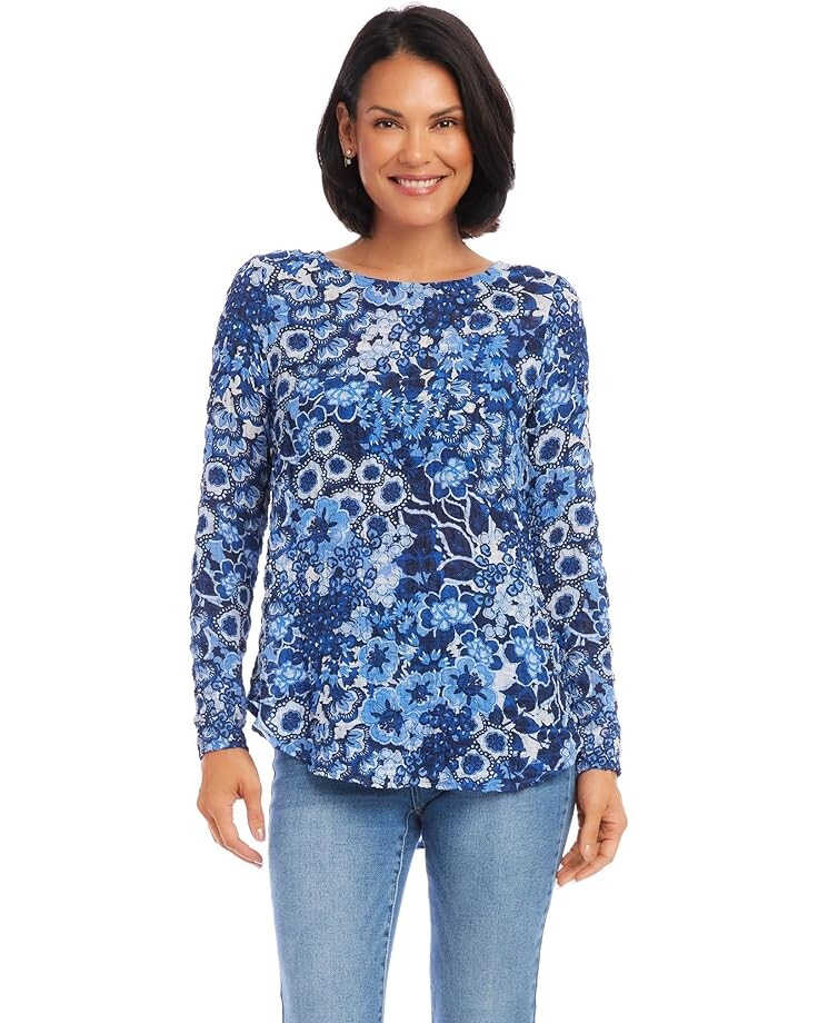 

Рубашка Karen Kane Long Sleeve Shirttail Top, цвет Print