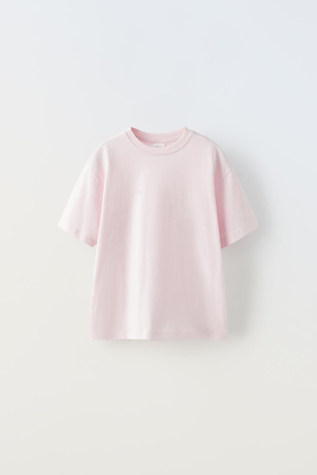 Базовая футболка ZARA, розовый