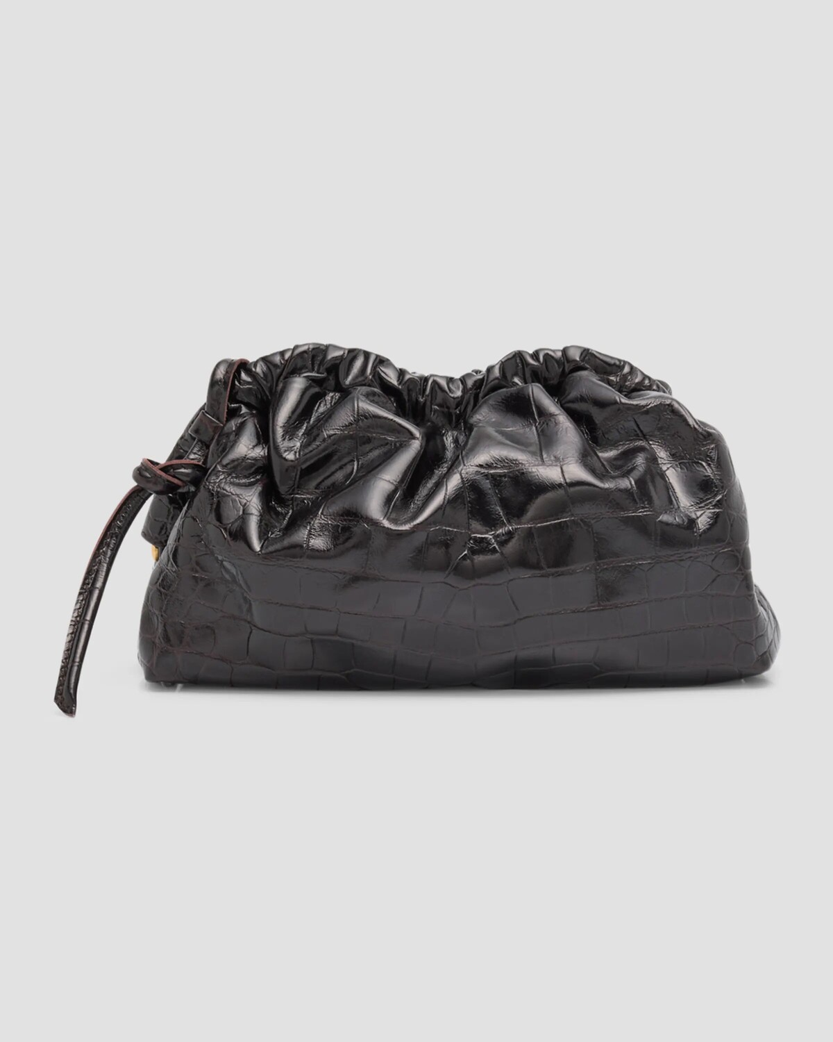 

Клатч Cloud Mini с тиснением под крокодила Mansur Gavriel, цвет Chocolate