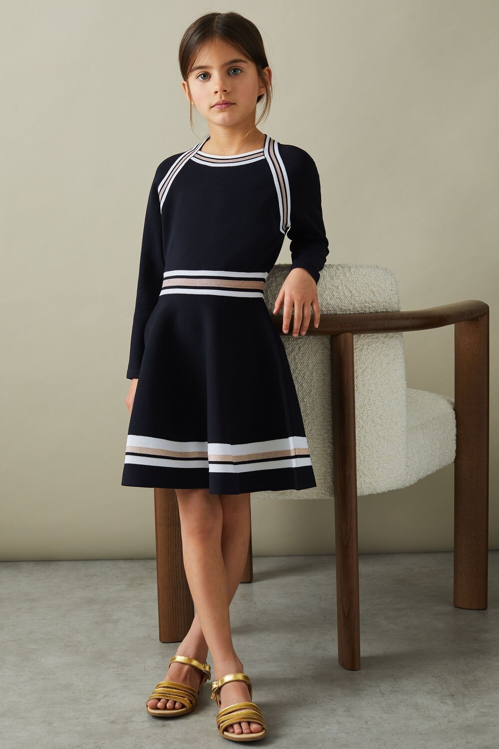 

Платье Fallon sparkle с длинными рукавами Reiss, синий