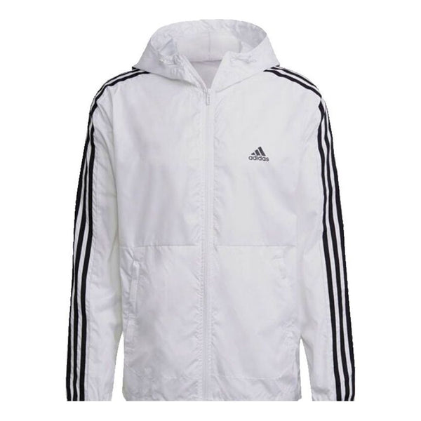 Куртка adidas Classic Three-Striped Sports Windproof Hooded Jacket For Men White, белый куртка jordan classic flying windproof padded men s red красный