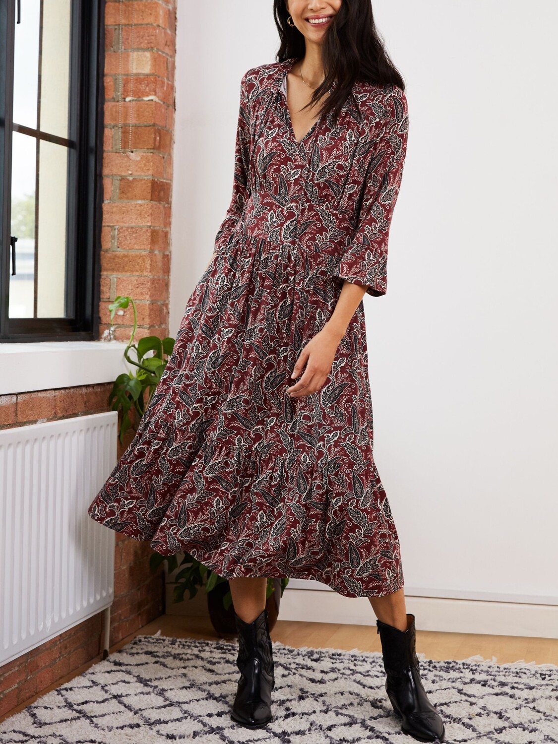 

Платье миди Baukjen Astrid Paisley, Blackcurrent/Multi