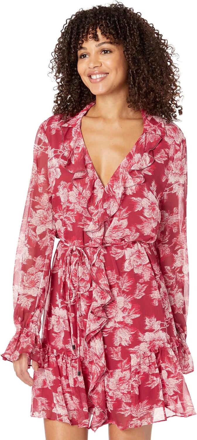 

Платье миди Linndie с рюшами Ted Baker, красный