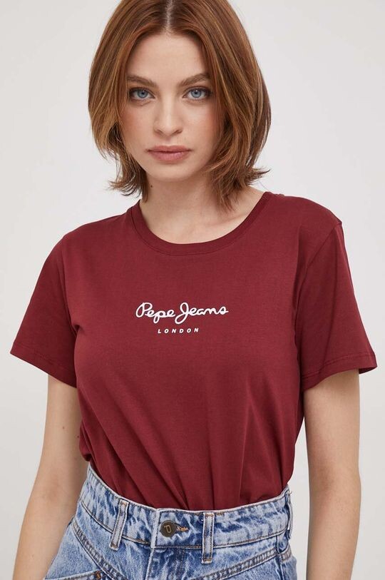

Футболка Wendys из хлопка Pepe Jeans, гранат