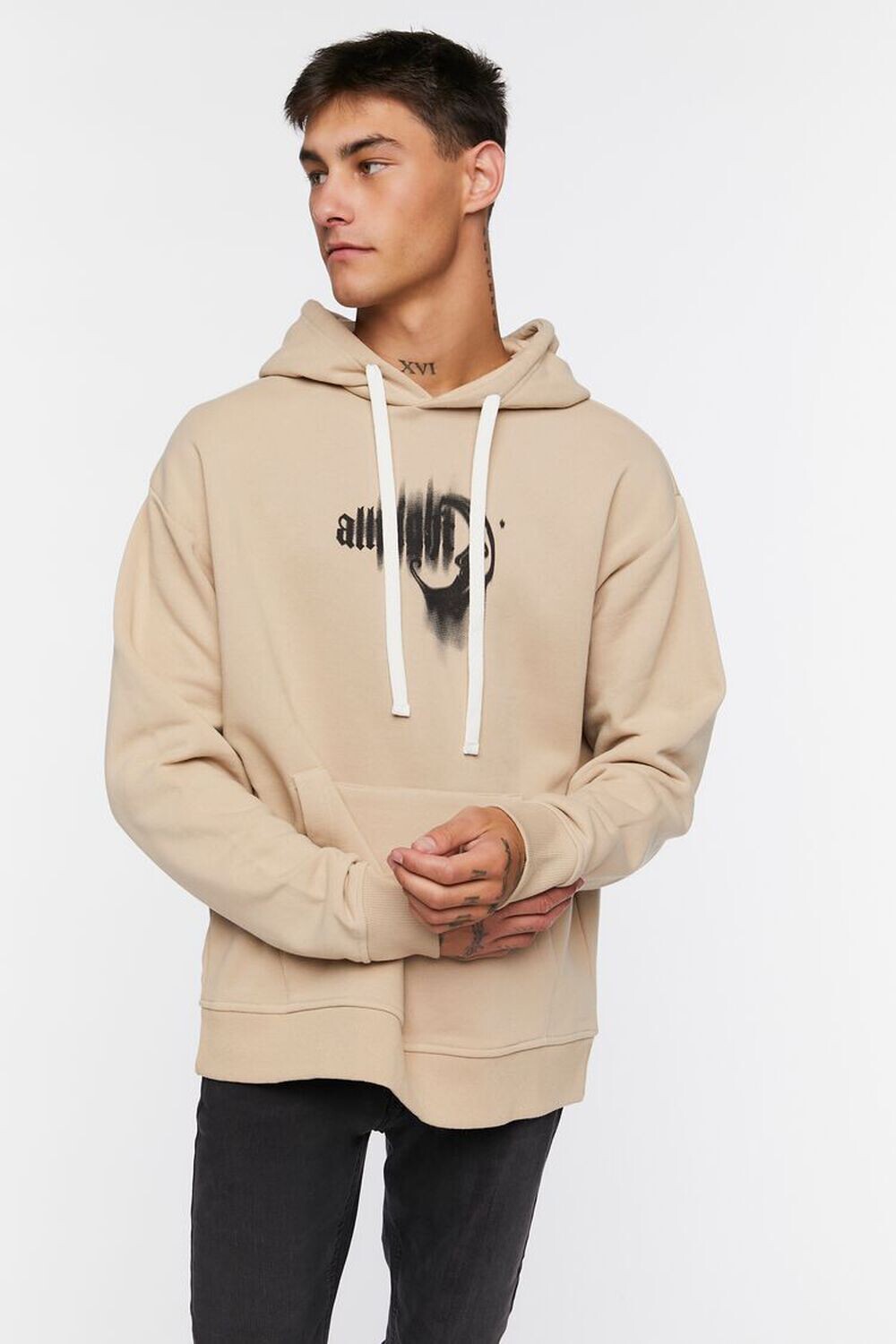 

Толстовка с рисунком Allnight Forever 21, серо-коричневый