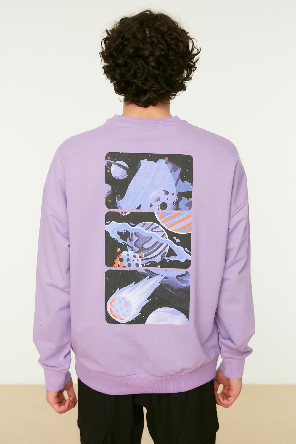 

Толстовка - Фиолетовый - Oversize Trendyol, фиолетовый