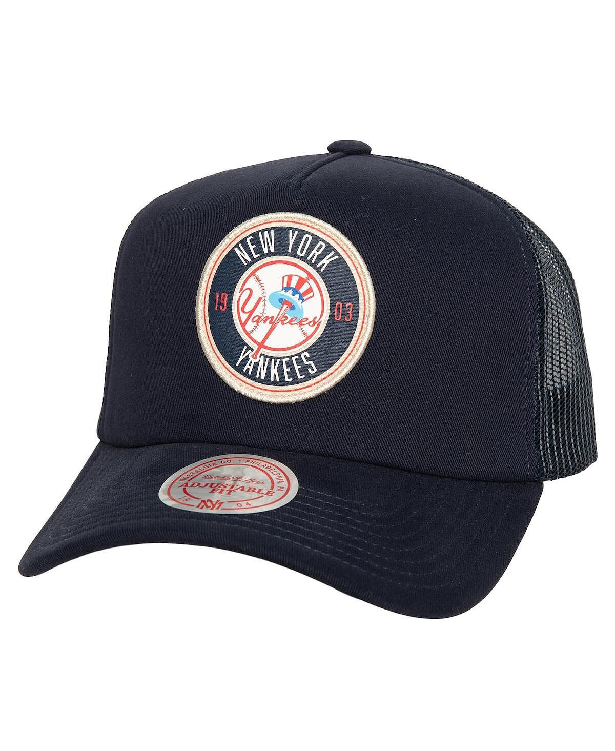 

Мужская темно-синяя регулируемая шляпа New York Yankees Cooperstown Collection Circle Change Trucker Mitchell & Ness