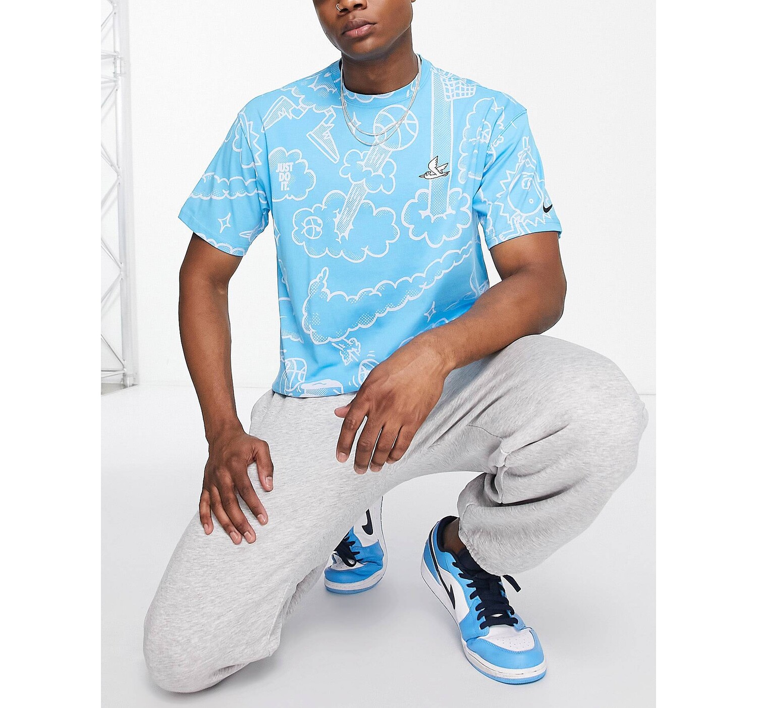 

Синяя футболка с принтом Nike Basketball, Синий