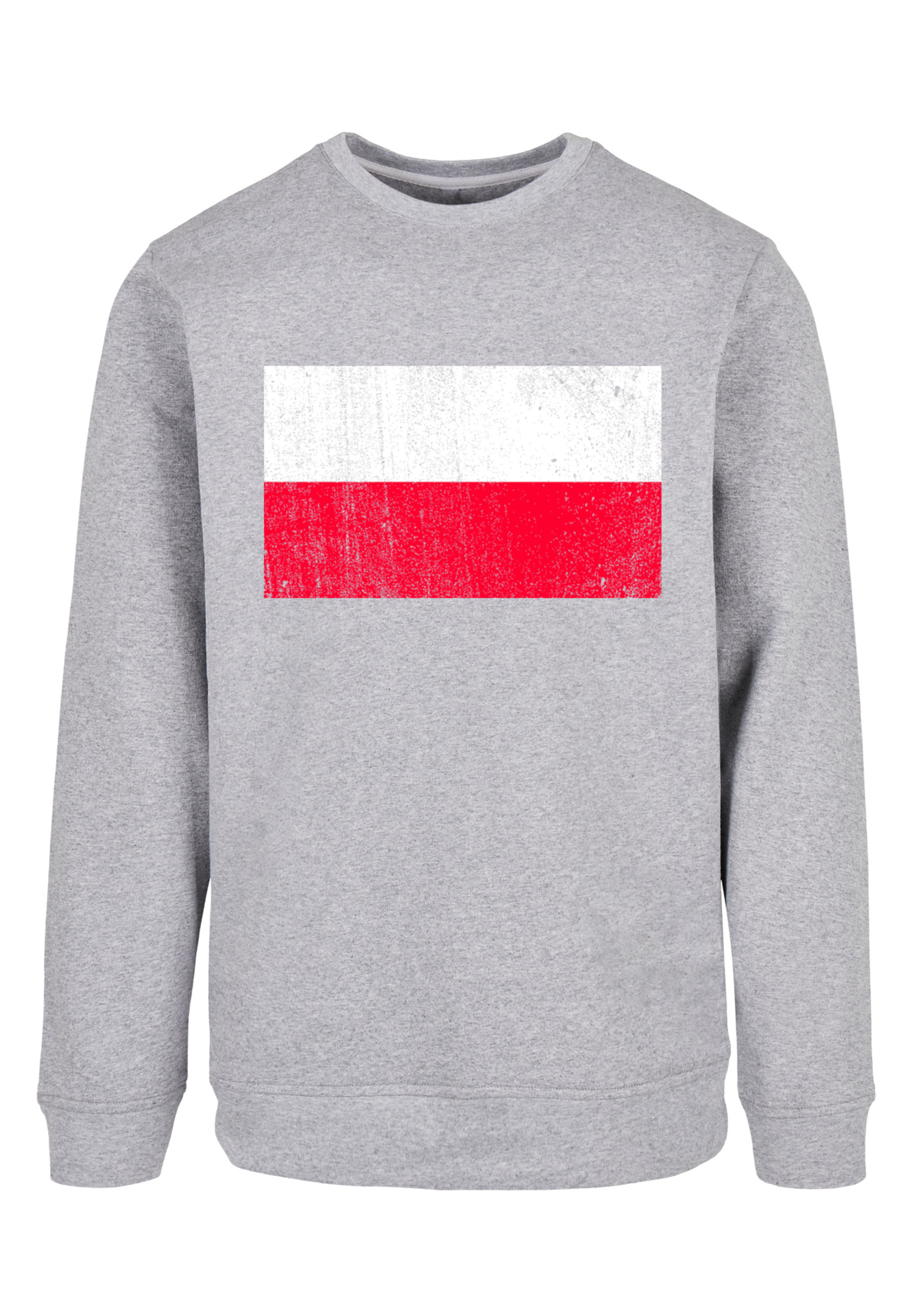 Пуловер F4NT4STIC Sweatshirt Poland Polen Flagge distressed, цвет grau meliert