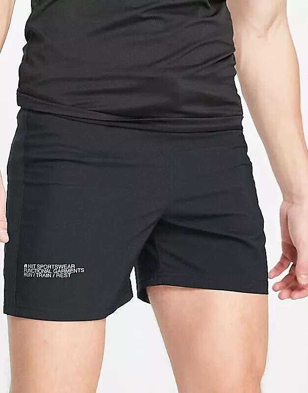 

Черные тканые шорты средней длины HIIT