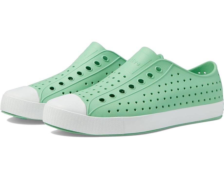 

Кроссовки Native Shoes Jefferson Slip-on Sneakers, цвет Candy Green/Shell White
