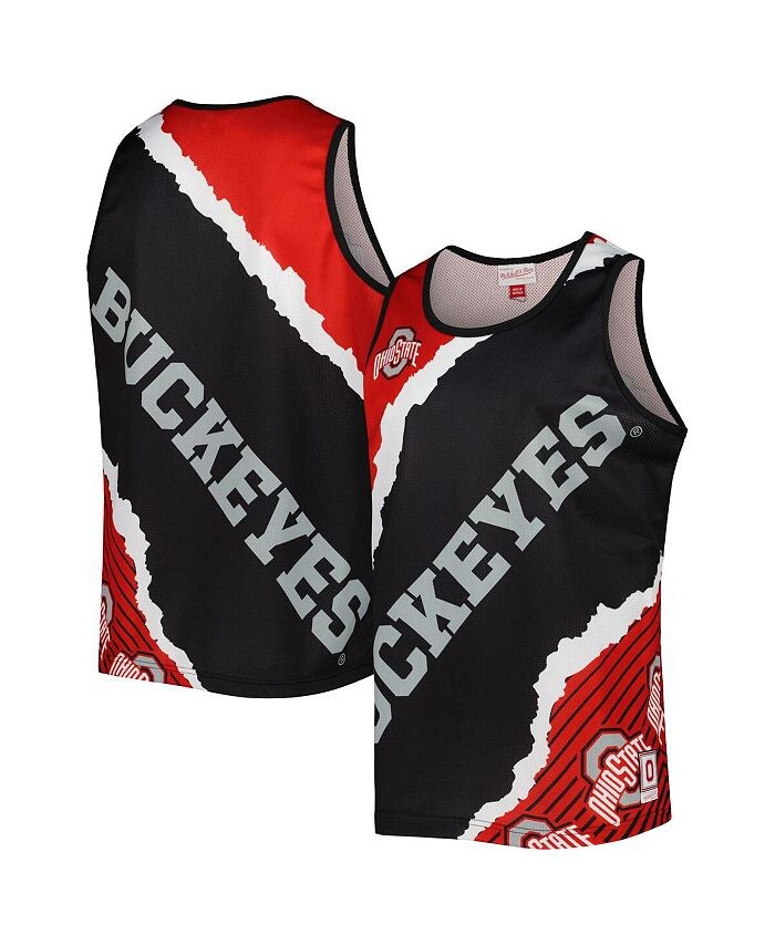 

Мужская черная, алая сублимированная майка Ohio State Buckeyes Jumbotron 2.0 Mitchell & Ness, черный