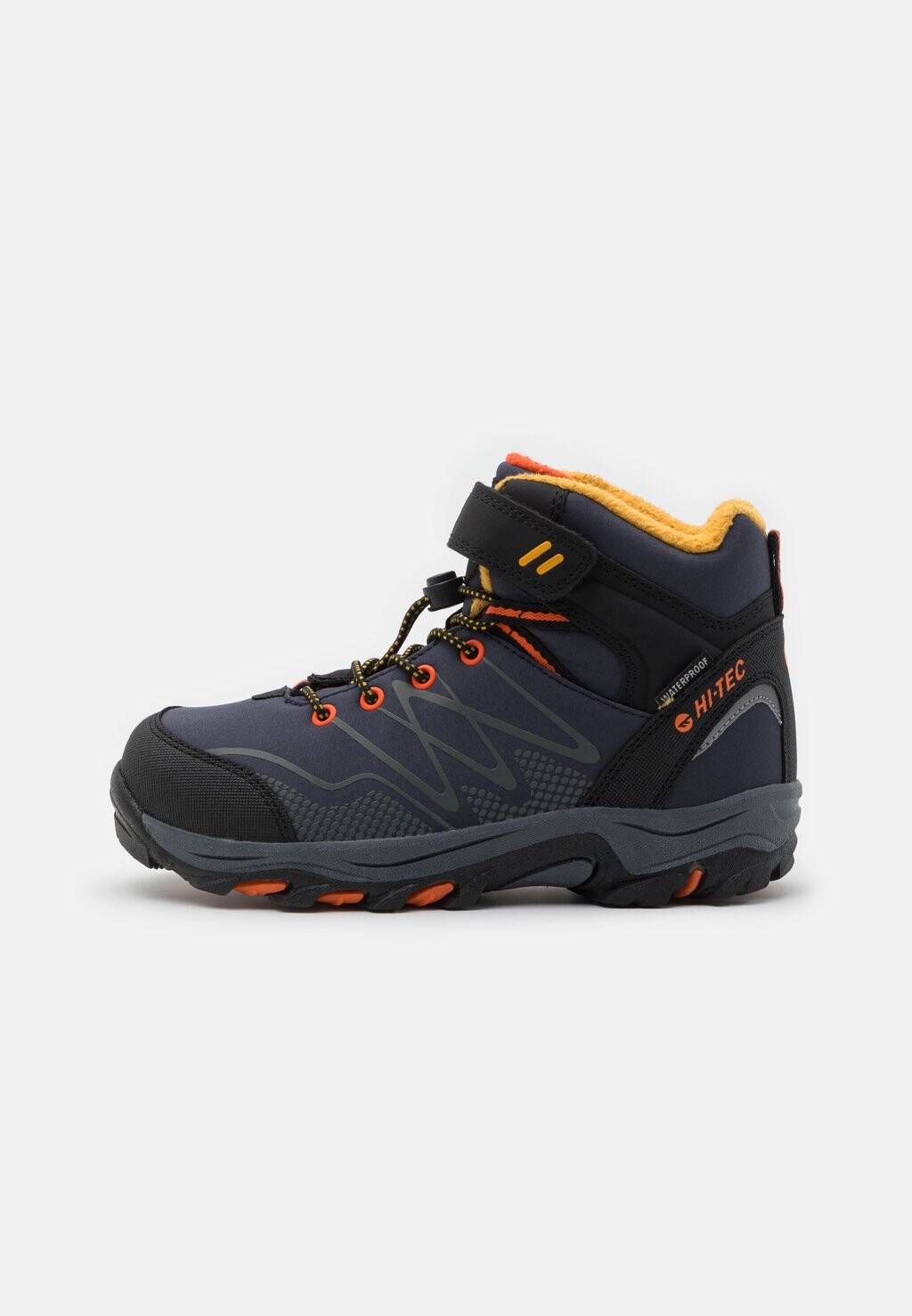 

Кроссовки BLACKOUT MID WP JR INSULATED UNISEX HI-TEC, цвет moonless night/amber yellow/scarlet ibis