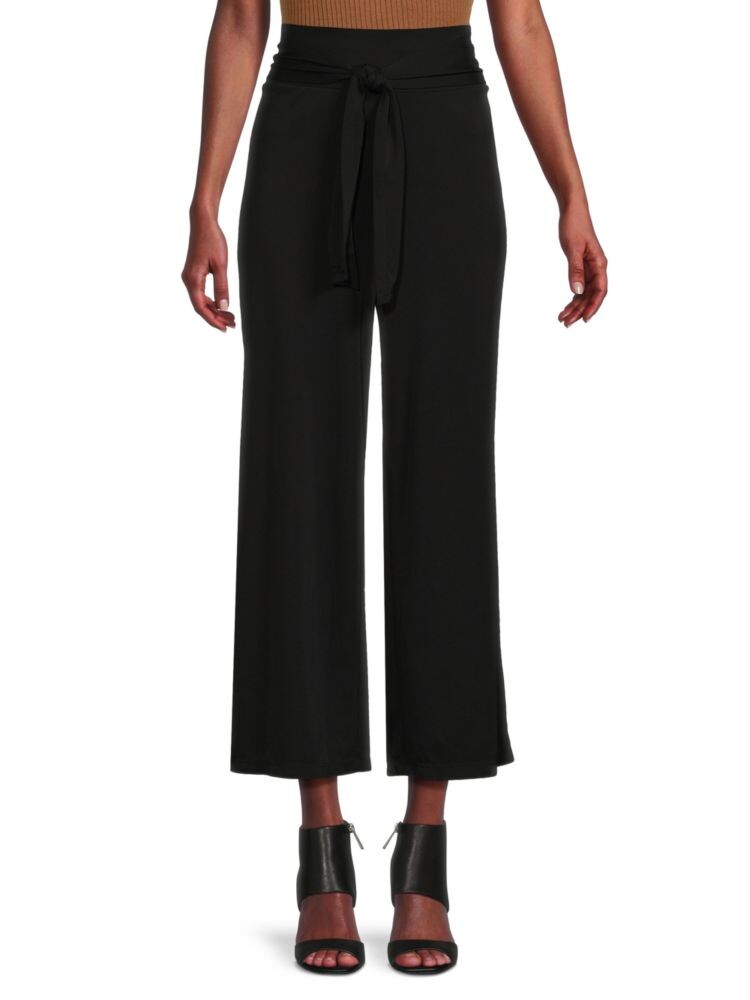 

Широкие брюки с поясом Elie Tahari, черный