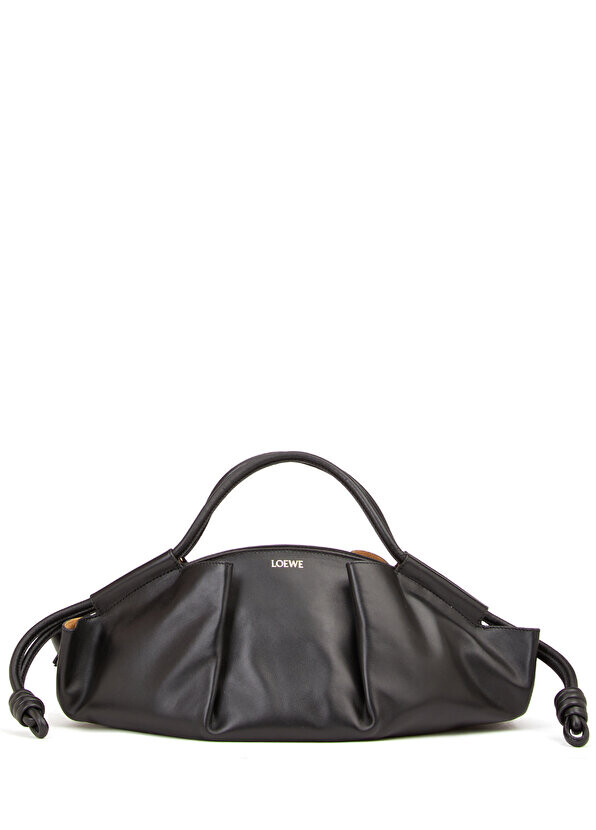 Черная женская кожаная сумка с логотипом paseo Loewe