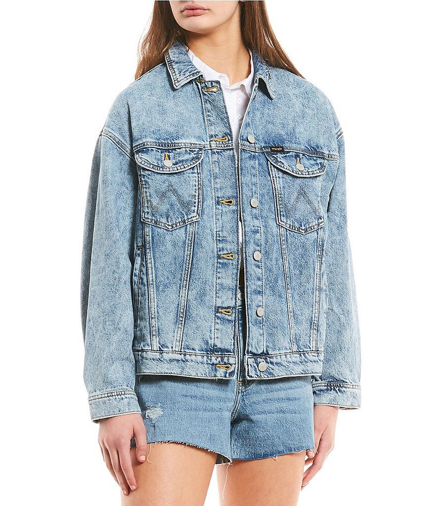джинсовая куртка wrangler размер m синий Джинсовая куртка Wrangler Girlfriend, синий